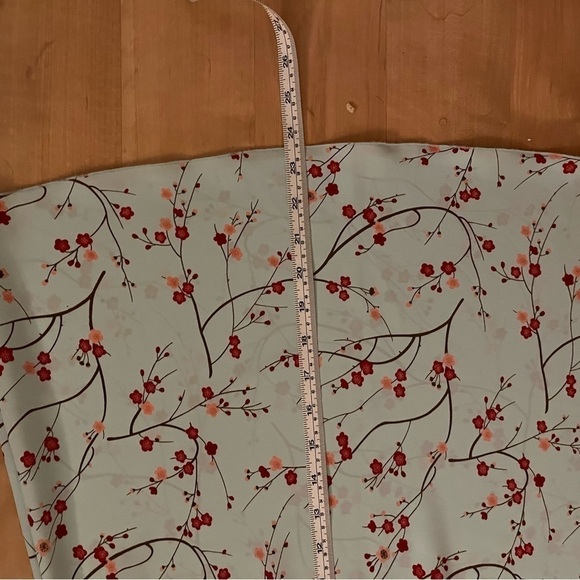 TRUE VINTAGE 90s Express Cherry Blossom Teal Knee Length Skirt size 5/6 - Picture 5 of 8